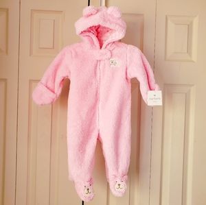 NWT Baby hooded sherpa winter jumpsuit one-piece